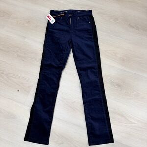 AG Mari Mid-Rise Tuxedo Stripe Straight Jeans